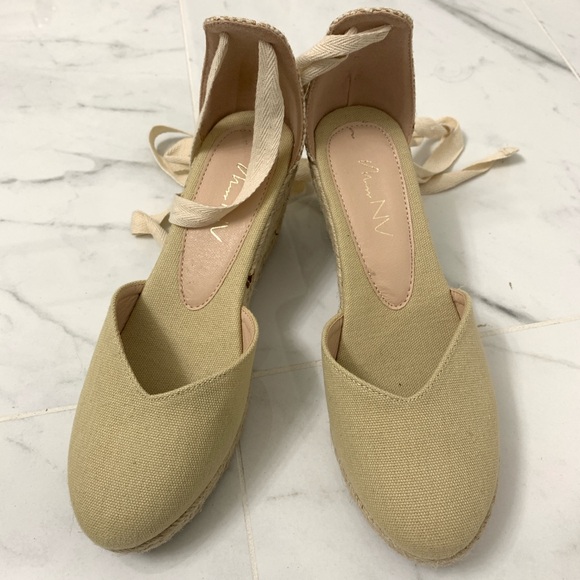 Shoes - Women's Beige Cream Espadrille Sandal